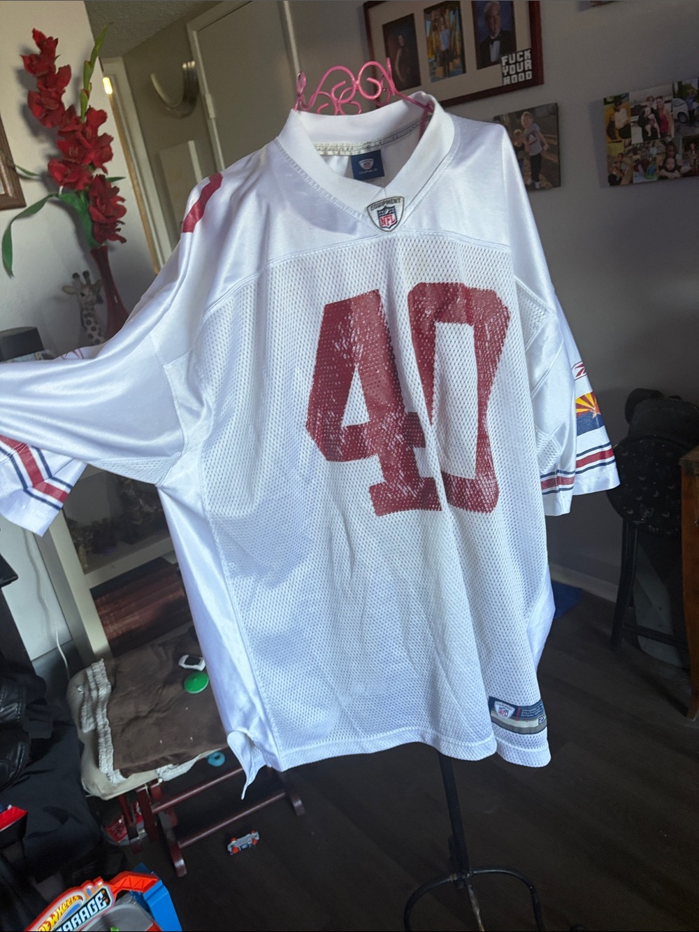 NFL White Onfield Equipment Jersey with Blue Tag